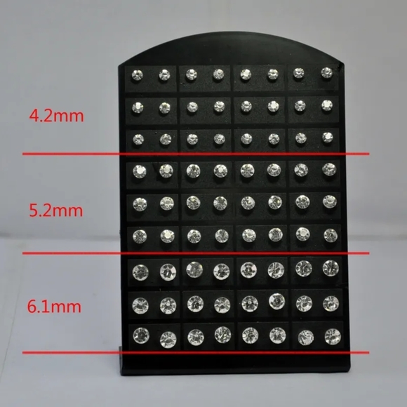 36pairs crystal zirconia earstud - Picture 3 of 5
